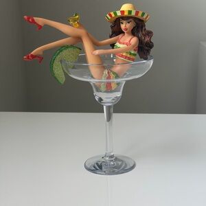 Cocktail Pin-Up Ceramic Margarita Senorita Lime Sombrero Fiesta Bar Decor